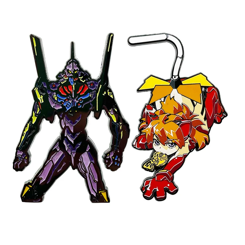 Neon Genesis Evangelion Enamel Pins Collect EVA-01 Ayanami Rei And Asuka Langley Soryu Metal Cartoon Brooch Backpack Lapel Badge