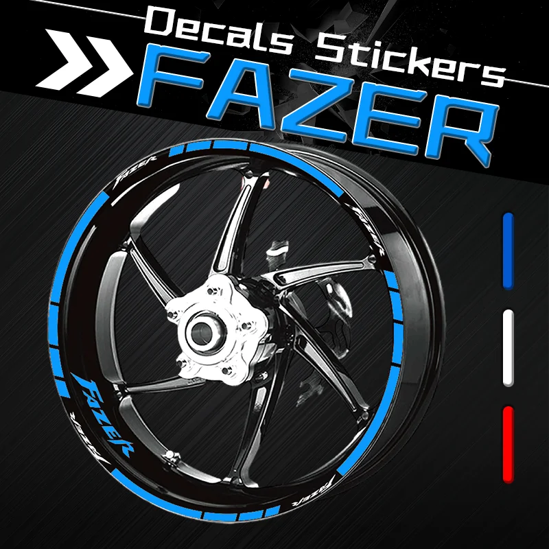 Newlest For YAMAHA FAZER Fazer FZ1 Motorcycle Personality Decoration Decals Wheel Rim Reflective Anti Scratch Stickers fazer fz1