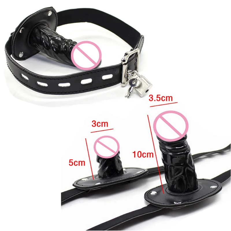 Double-Ended Dildo Penis Plug Open Mouth Gag Head Strapon Simulation SM Harness Straps BDSM Bondage Adult Game Sex Toy Couples