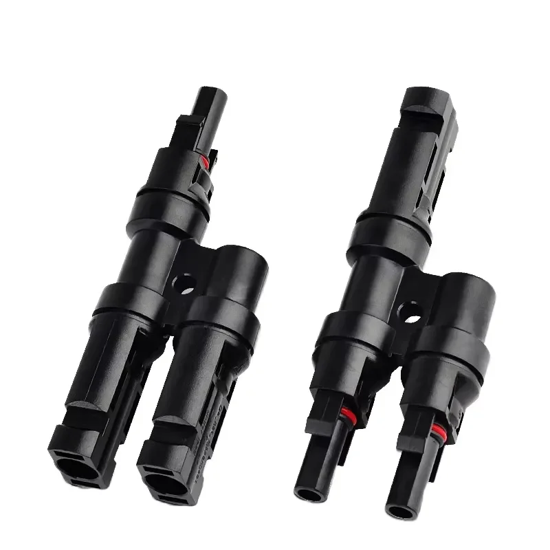 IP67 waterproof 1000V T branch solar connector 3p male and female copper 30A DC series parallel 1000V PC shell