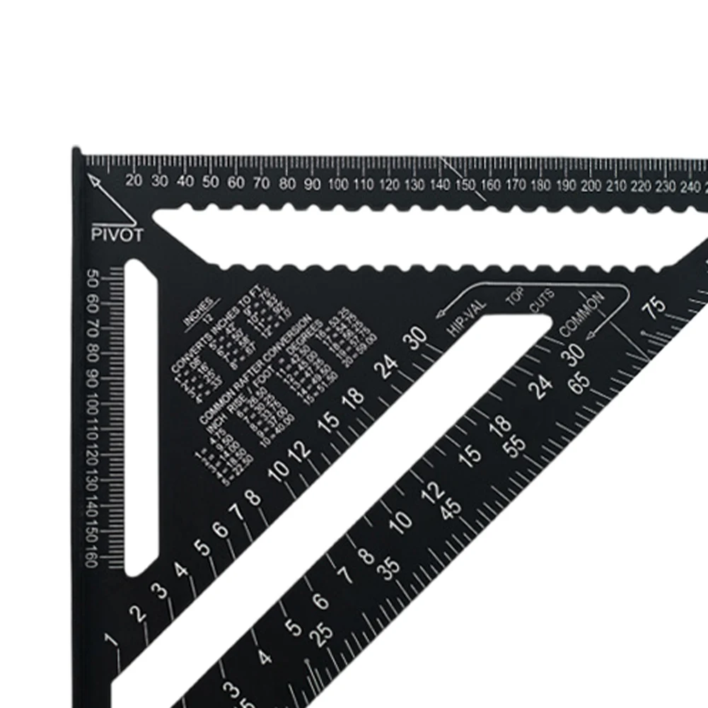 12 Inch Triangle Ruler Aluminum Alloy Speed ​​Square Angle Protractor High Precision Measuring Square Ruler Wood Working Tools