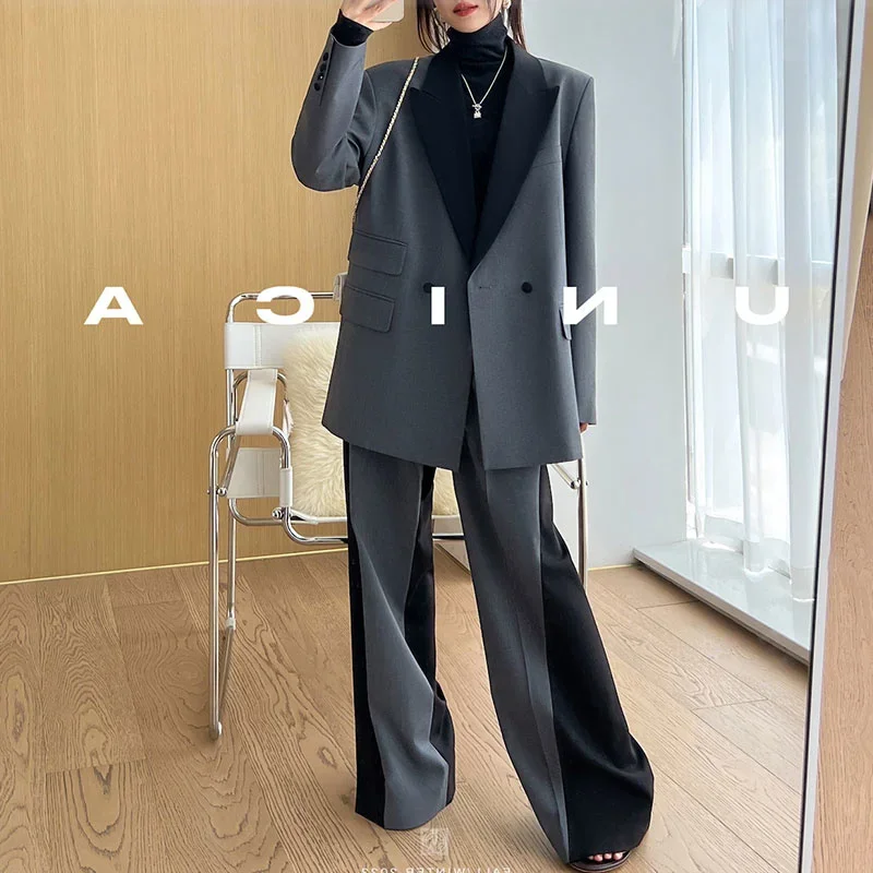 High-end Designer Office Lady Blazer Set Women\'s 2023 New Trend Fashion Temperament Female Suit Two Piece Female