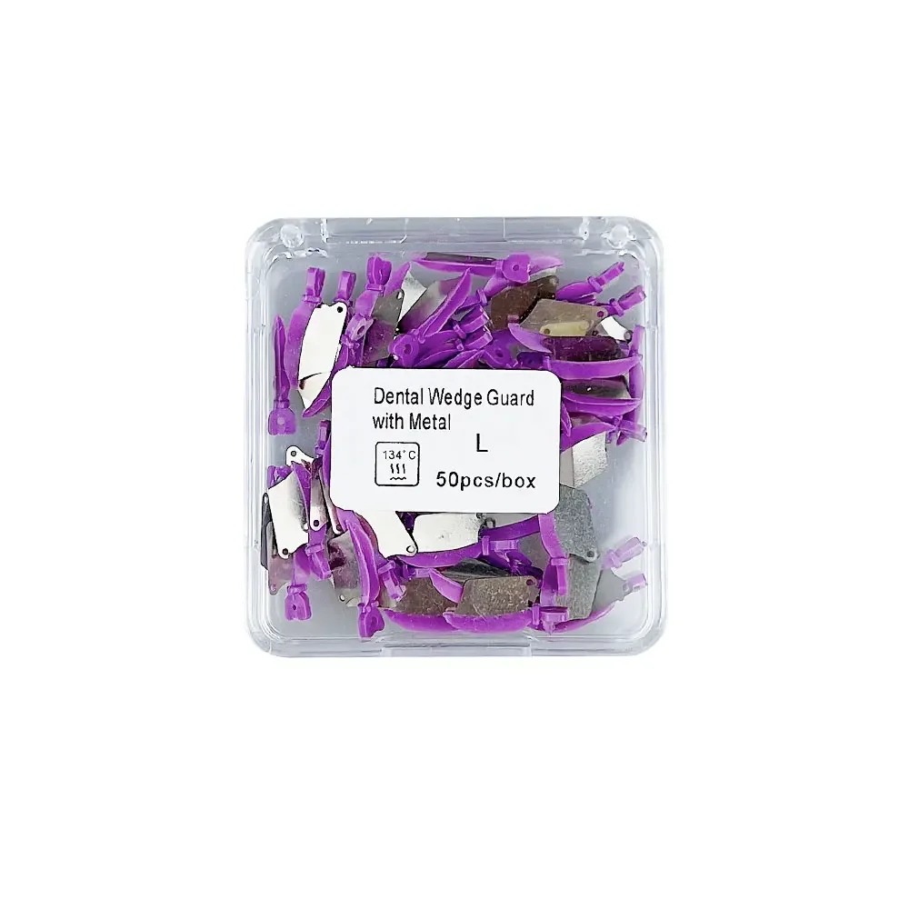 50pcs/Box Dental Prime Teeth Interproximal Plastic Fender Wedge With Protection Steel Matrix Protects Gingiva Blades Wedges