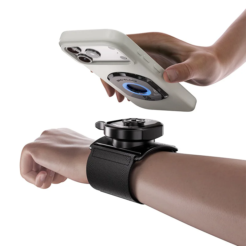 Kewig Magnetic 4-Lock Wrist Phone Mount 360 Adjustable Quick Release Arm Strap Holder for IPhone Samsung Running Cycling Fitness