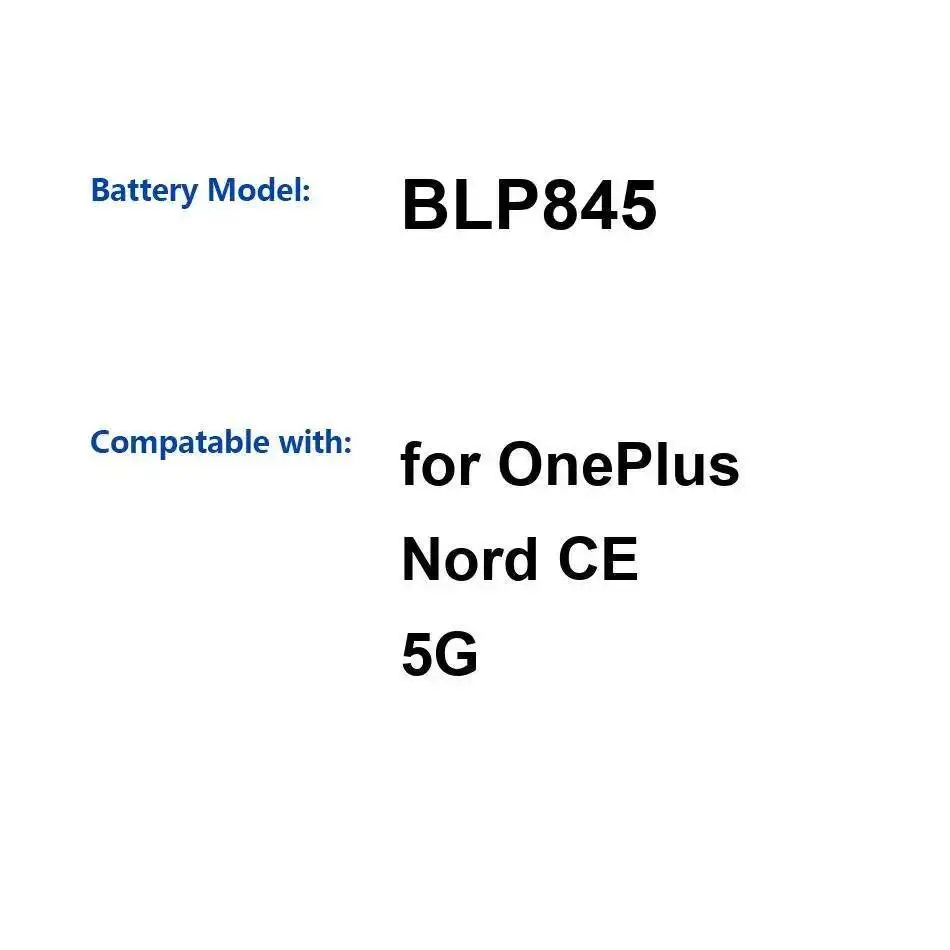 

Environmentally Friendly Mobile Phone Battery 4500Mah For Oneplus Nord CE 5G BLP845