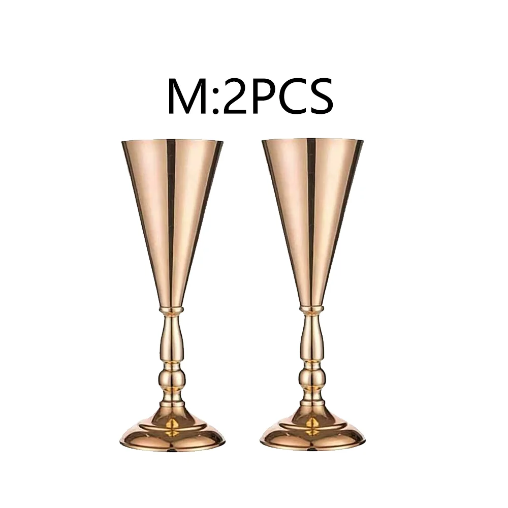 Gold Metal Trumpet Vase Stand Holder Cone Flower Holder for Wedding Table Centerpiece, Party & Home Decor 3 Sizes Choose image 3