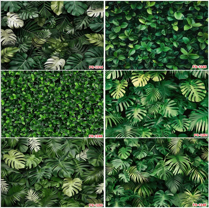 Green Leaves Natural Scenery Backdrops Photographic Baby Shower Newborn Backgrounds Spring Wall Party Decoration Banner Props