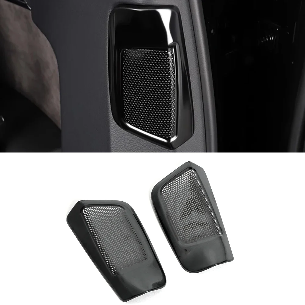 

For Audi A8 (D5) 2018-2023 Car Door Audio Speaker Cover Loudspeaker Pad Trim Frame Sticker Stainless Interior Accessories