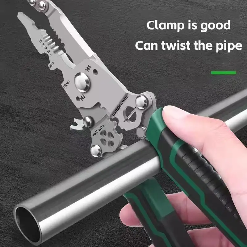 Foldable Wire Stripper Multi-Function Crimping Pliers Pulley Design Electrician Wire Splitter Winding Tool for Cable Management