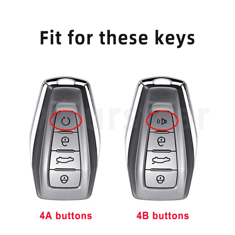 4 Buttons TPU Car Key Case Cover Auto Shell Fob Holder for Geely Coolray 2024 X6 Emgrand Global Hawk GX7 Keyless Accessories