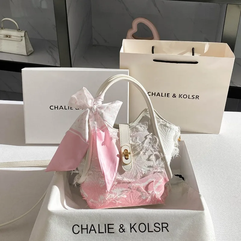 

Джинсовая сумка-корзина для овощей с кисточками, новинка 2025, высококачественная холщовая сумка-ведро оптом