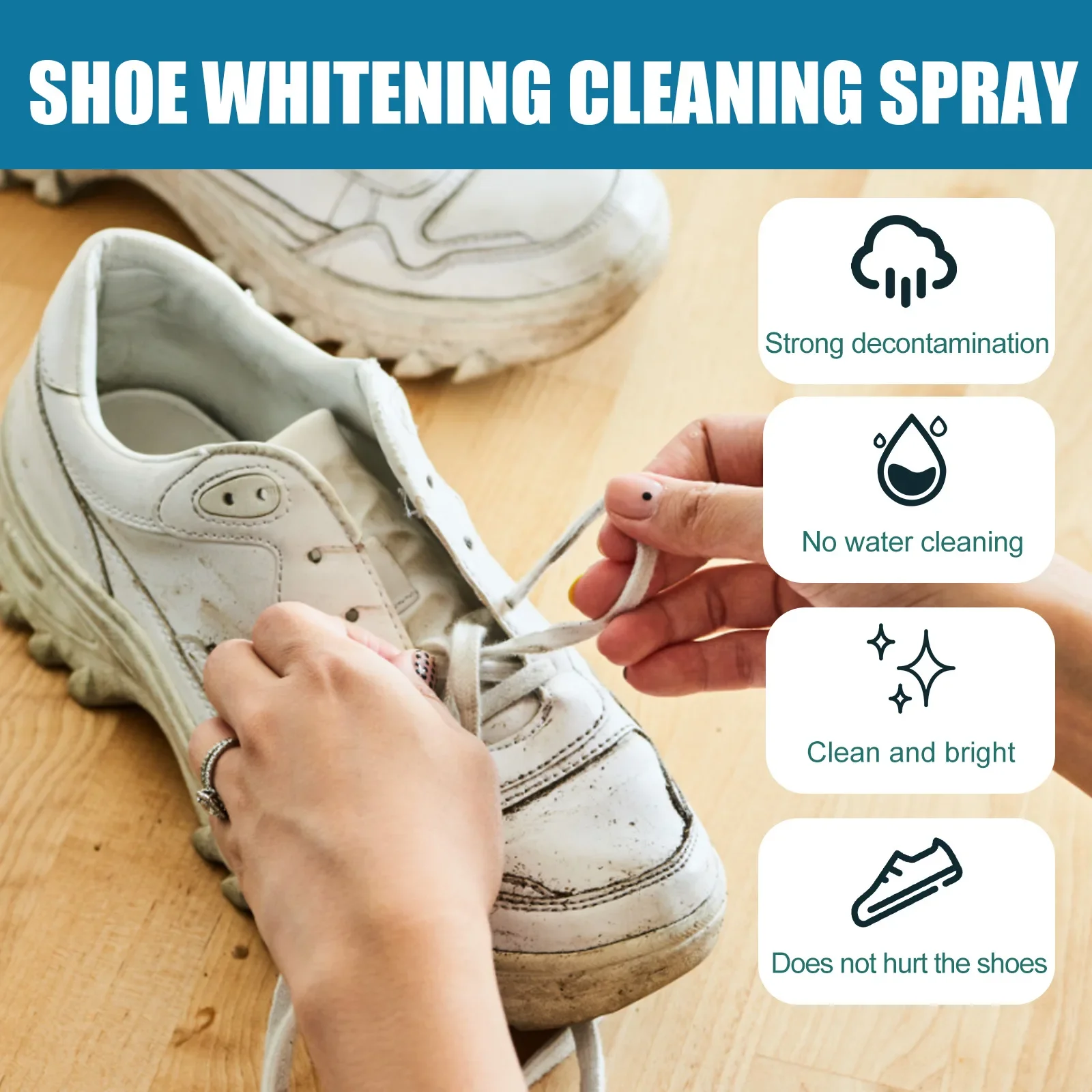 White Shoes Cleaner Spray with Brush Shoe Stain Yellow Edge Remover Sneakers Shoes Polish Cleaning Whitening Shoes Cleaner Kit