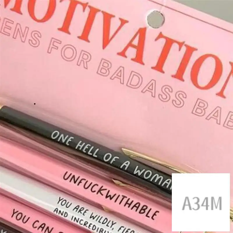 

A34M-5 Piece Motivational Badass Pen Set As Shown Office Gifts Funny Daily Ballpoint Pens