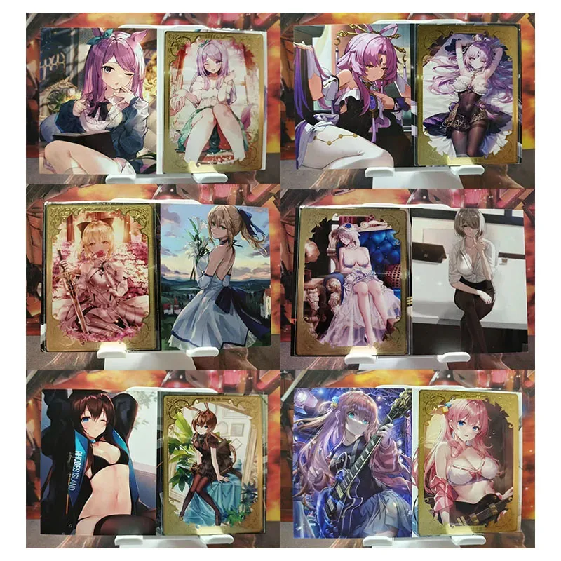 애니메이션 여신 스토리 DIY ACG 소년 게임 장난감 수집용 카드 크리스마스 생일 선물 렘 미쿠 아미야 오우마에 쿠미코 섹시 메탈 카드