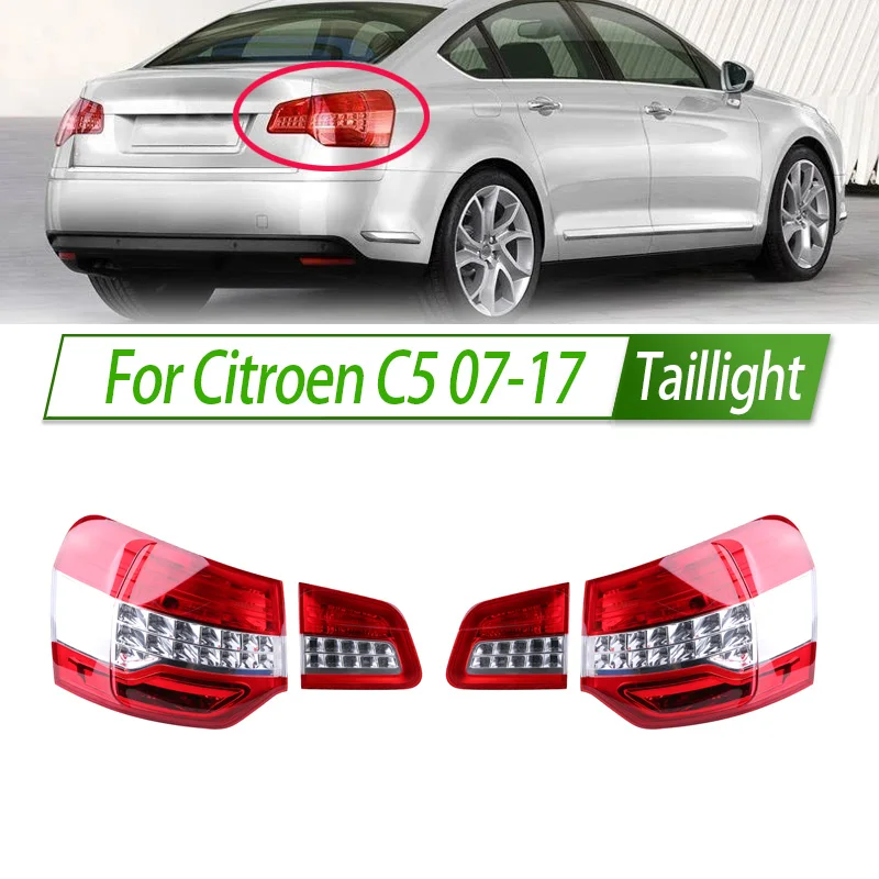 

For Citroen C5 07-17 Car Taillight Assembly OEM Style Rear Lamp with Turn Signal Reverse Light Direct Fit Replacement