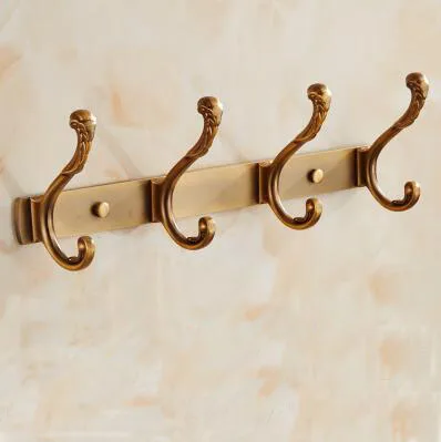 

3/4 Hooks Kitchen / bathroom hanging hook on the wall,Clothes / towel copper hook on the door, Antique European Clothes Hooks