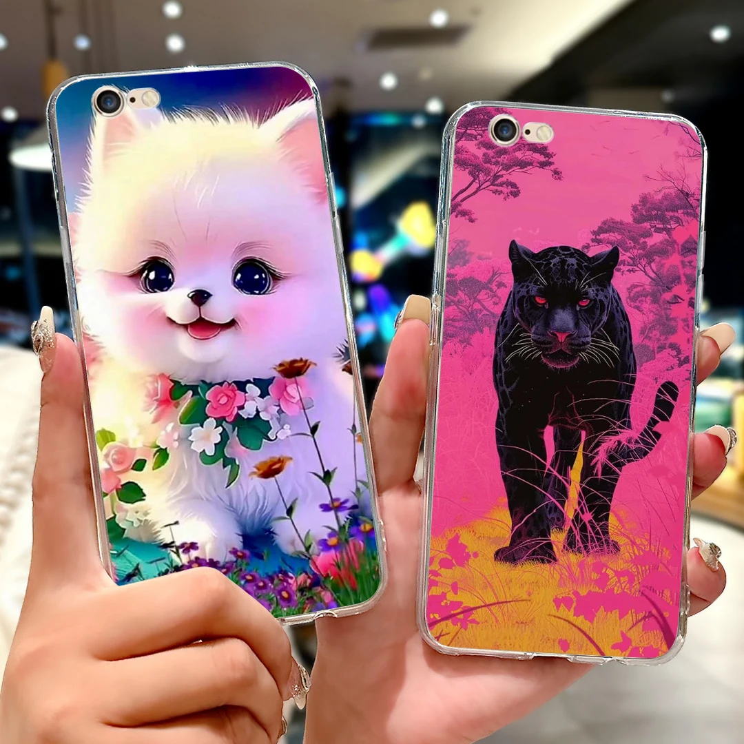 For Apple iPhone 6 Plus Case iPhone6S Plus Cute Cat Fashion Painted Cover Soft Slim Phone Case For iPhone 6S iPhone6 Plus Fundas