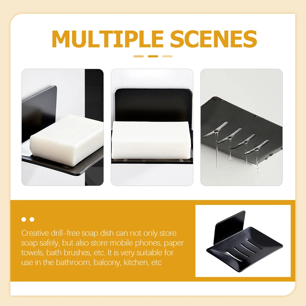 

Draining Stainless Steel Soap Holder Practical Container Metal Storage Shelf Bathroom