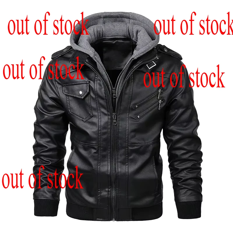 Spliced PU หนังหนัง Faux เสื้อสเวตเตอร์ถักซิป Hooded Men แจ็คเก็ตกระเป๋าหลวม Fit Jacket High Street Man Jacket 2025