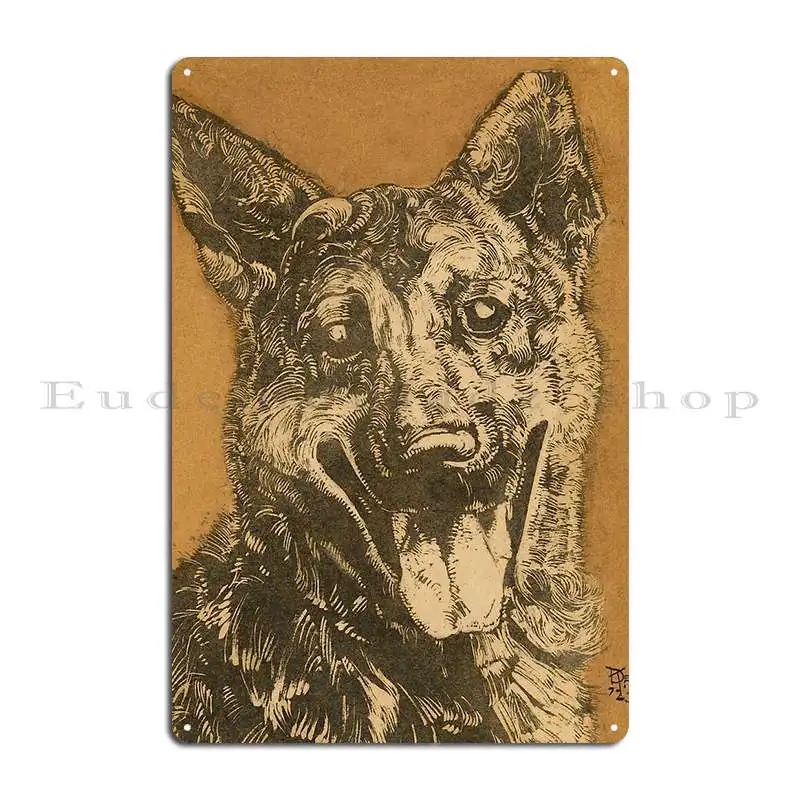 Cees Portret Van Een Hond 1912 1940 Metal Plaque Printed Party Wall Decor Party Cinema Tin Sign Poster