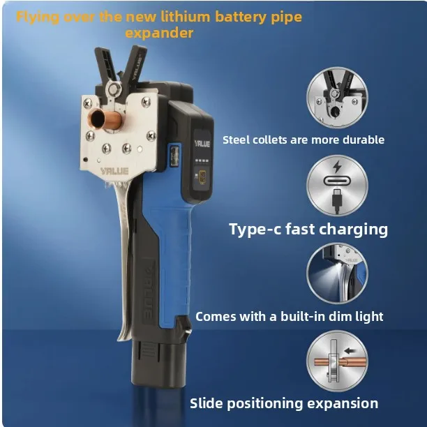 VEF-1 VEF-2 Electric Copper Tube Expander, Battery Powered Flaring Tool for HVAC Air Conditioner