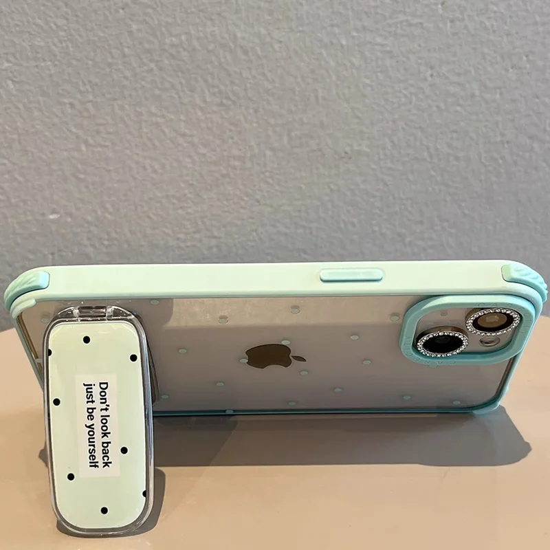 Soporte de espejo de moda para teléfono móvil, accesorio plegable Invisible de lunares encantadores, soporte Universal