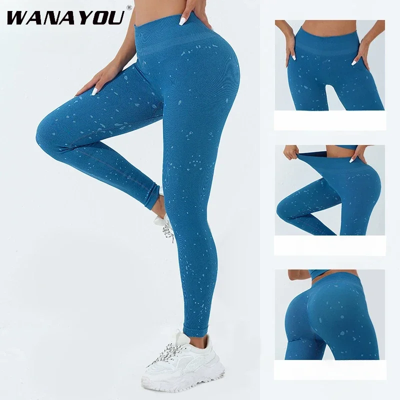 

Бесшовные женские брюки для йоги WANAYOU, спортивные леггинсы, спортивные боди для поднятия бедер, быстросохнущие брюки для бега