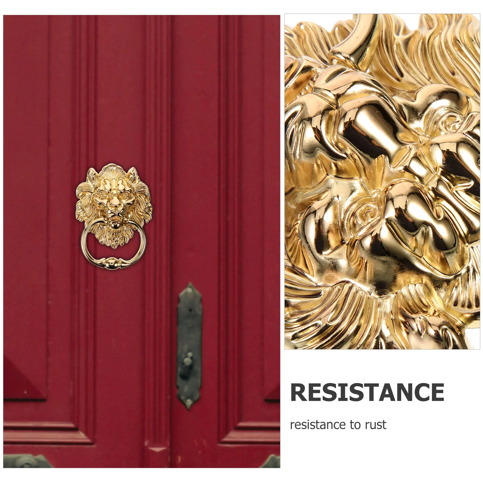 Circular Door Knocker Lion Handle Gold Handles Dresser Decor Gate Pull Head Golden Zinc Alloy