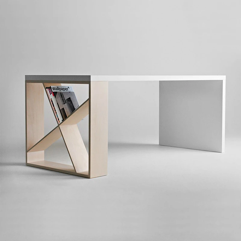 

Nordic white desk solid wood conference table long table simple modern computer desk desk workbench