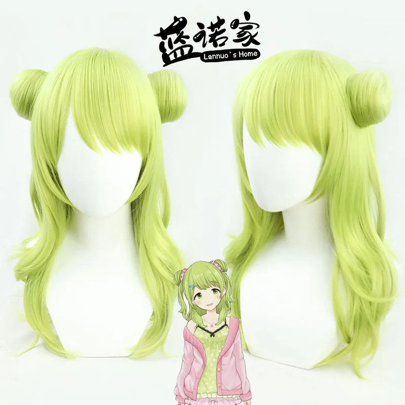 NIJISANJI Virtual YouTube Vtuber Morinaka Kazaki Cos Cosplay Wig Halloween Carnival Party Props Synthetic + Wig Cap