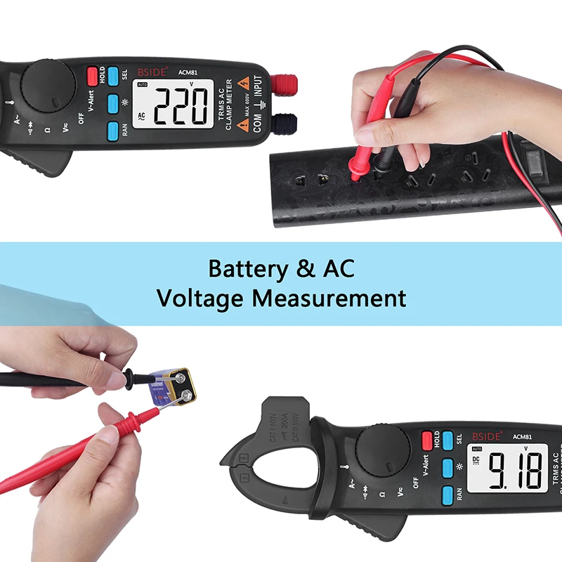 Digital Clamp Meter High-Precision Ammeter Pliers True RMS DC AC Current Multimeter Car Repair Electrical Temp Capacitor Tester