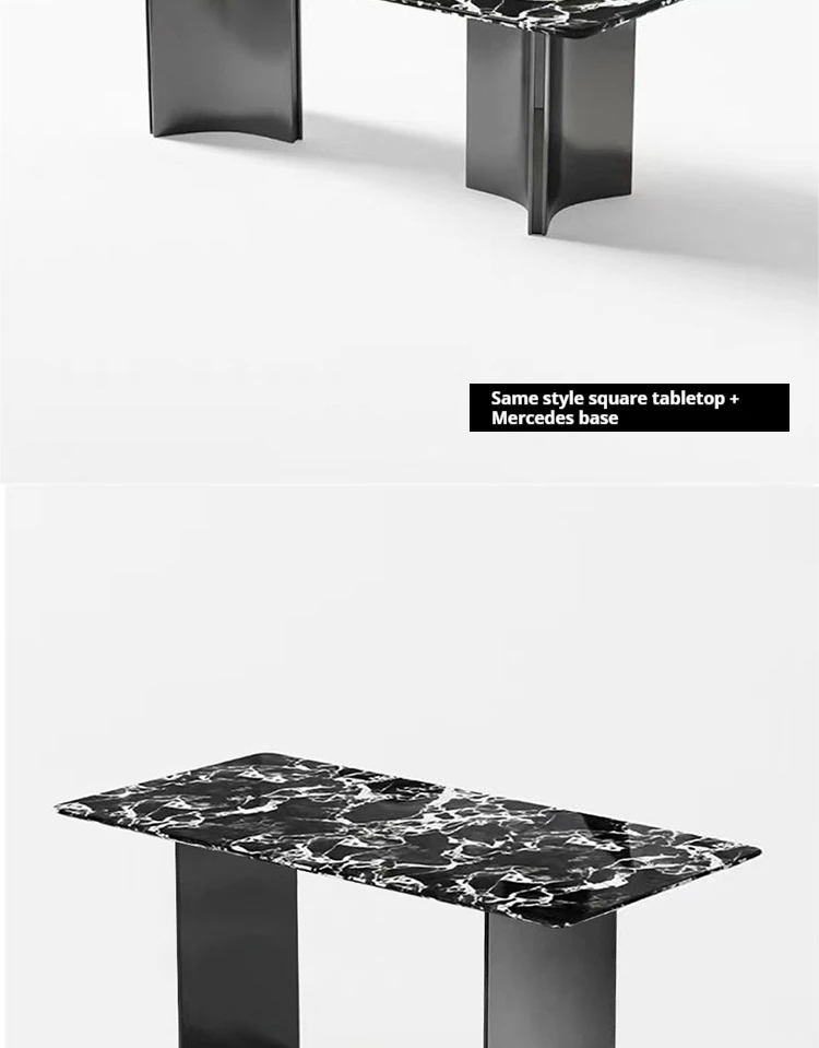 Nordic Minimalist Sintered Stone Dining Table, Anti-scratch Tabletop Home Dining Furniture for Apartment