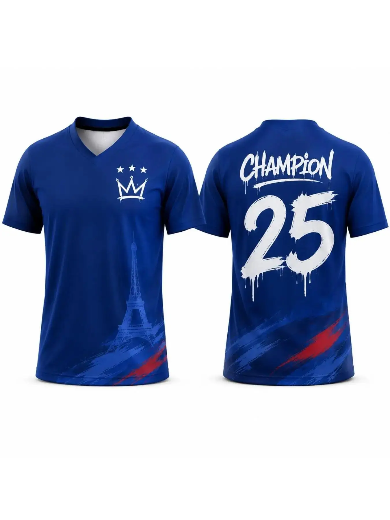 France Fan Collection Soccer Jersey Special Edition Quick Dry Breathable Comfortable Football Sports Tee for Kids Adults
