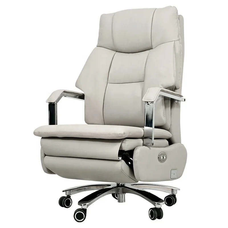 High-end smart leather electric boss chair office computer chair massage reclining home study chair