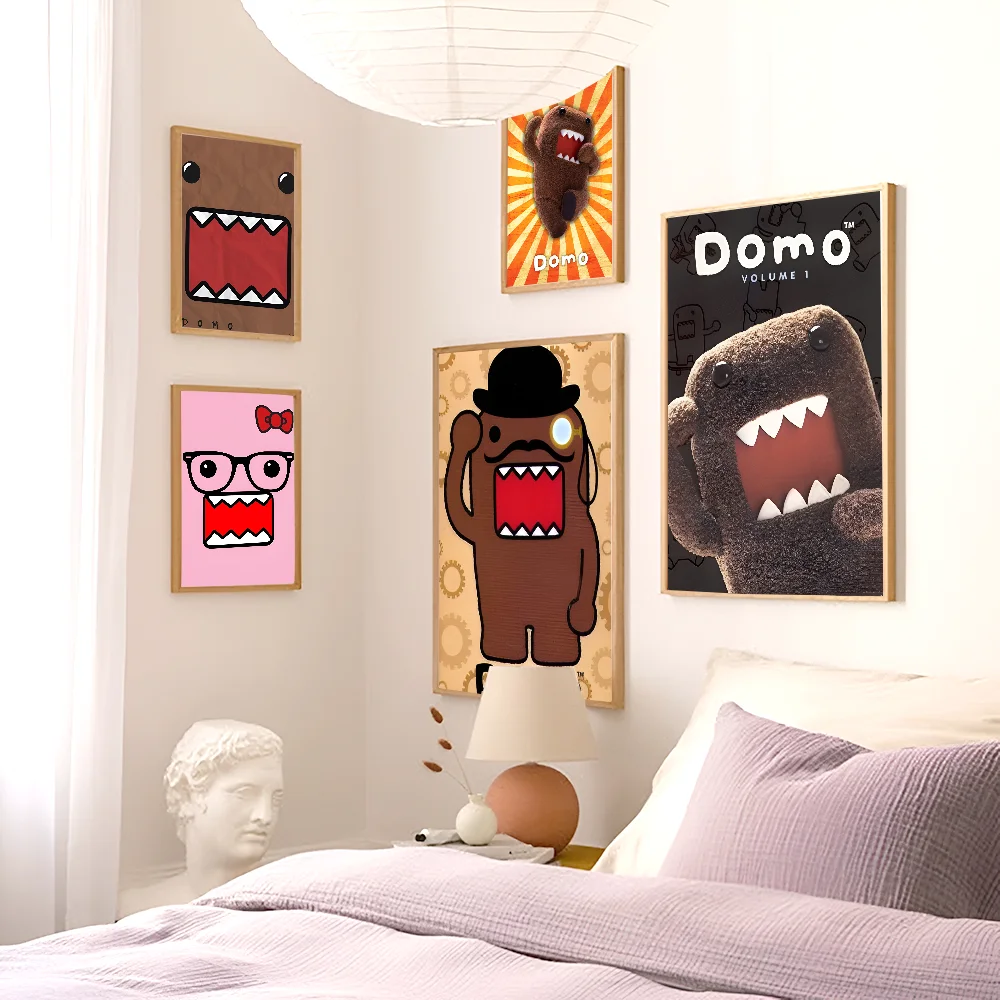 Cute Domo-Kun DIY Sticky Poster Waterproof Paper Sticker Coffee House Bar Stickers Wall Painting