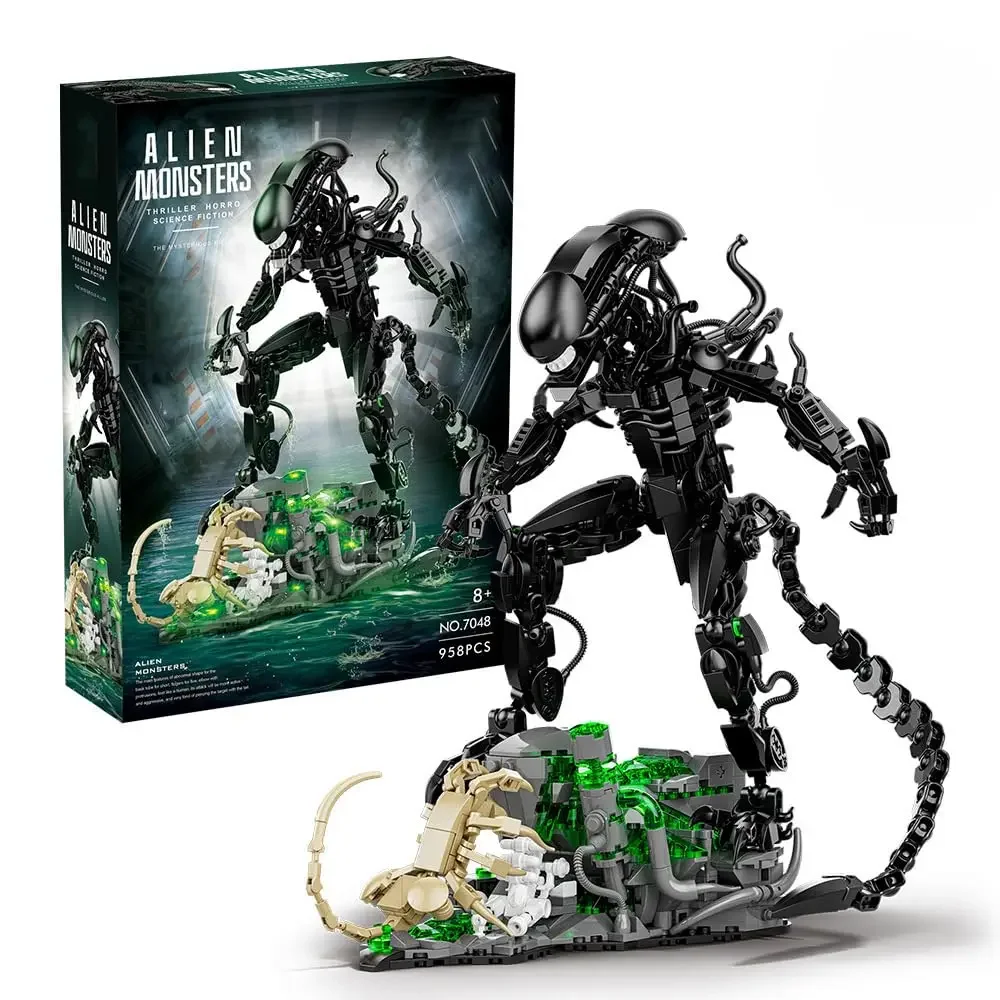 MOC 7048 Alien Monsters Building BlocksชุดXenomorphชุดอาคารชุด 958PCSสร้างสรรค์ภาพยนตร์ชุดของเล่นสําหรับผู้ใหญ่และเด็ก