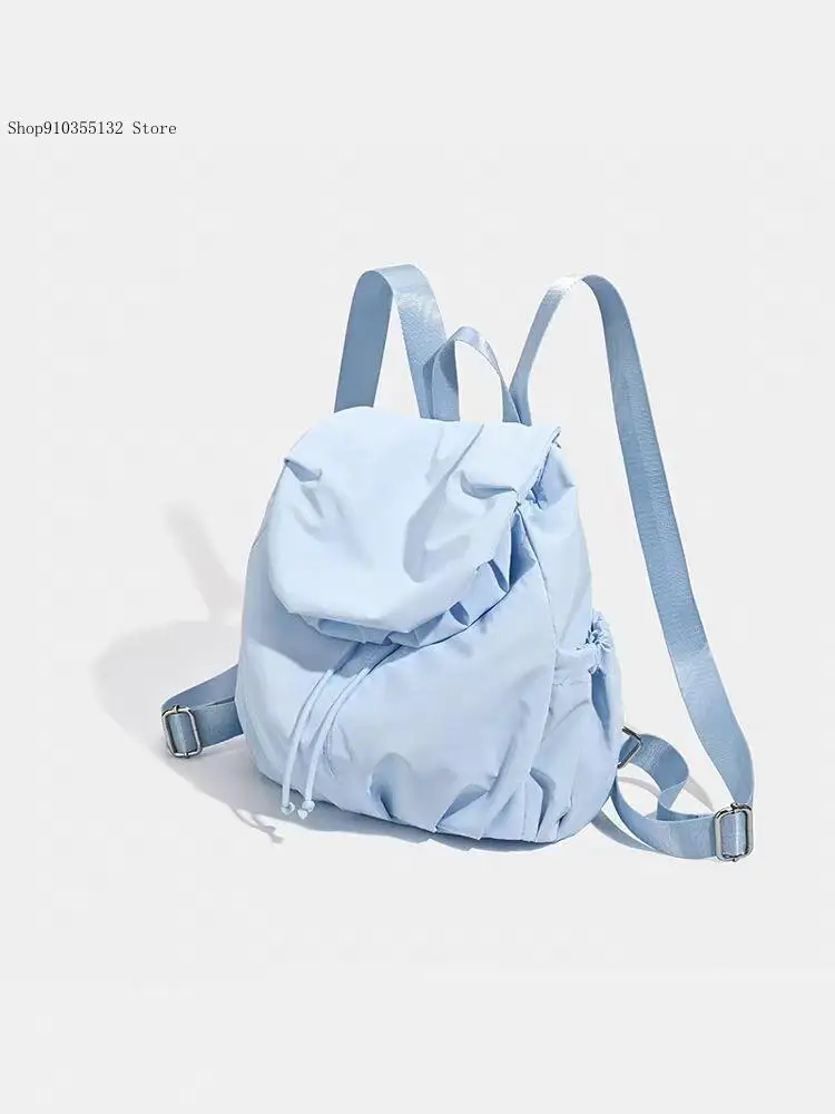 Korean Version of Niche Wrinkled College Students Attending Classes Commuting To Work Nylon Backpacks for Women