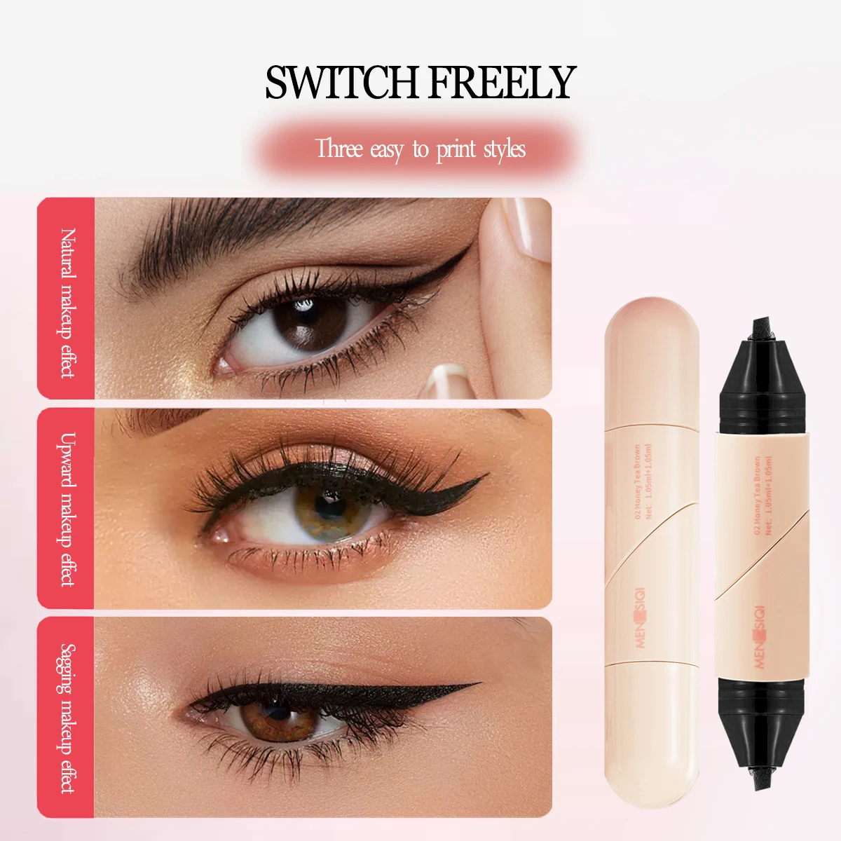 Stylo Eyeliner à Sceau Rotatif, Lisse et Fluide, Polyvalent, Imperméable, Maquillage Durable, Stylo Eyeliner à Sceau Naturel