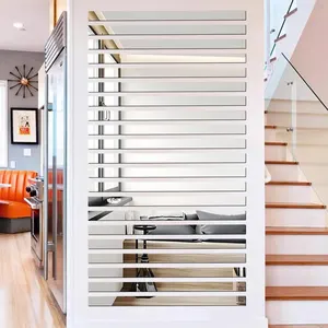 3D طويل مخطط معكوسة الجدار ملصق مع الذاتية اللصق الخصر خلفية التلفزيون الإطار جميل الخياطة الشريط الزخرفية مع 10 أحجام أفضل 8 إطار ملصق مرآة للمبيعات - رقم 3