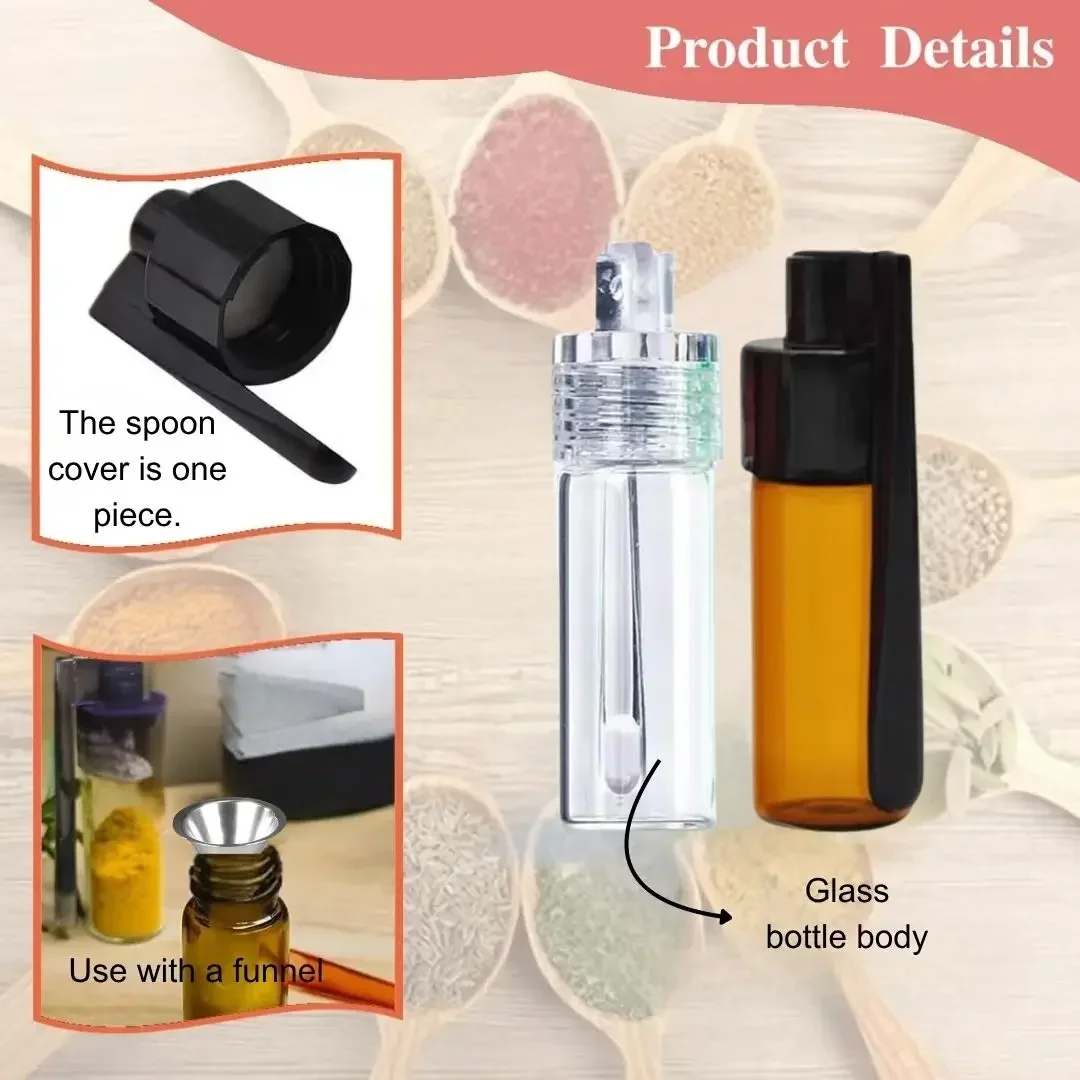 Mini Waterproof Aluminum Pill Bottle 5ml Clear Brown Glass Vial Portable Container for Vitamin Fish Oil Tablet Storage view 4