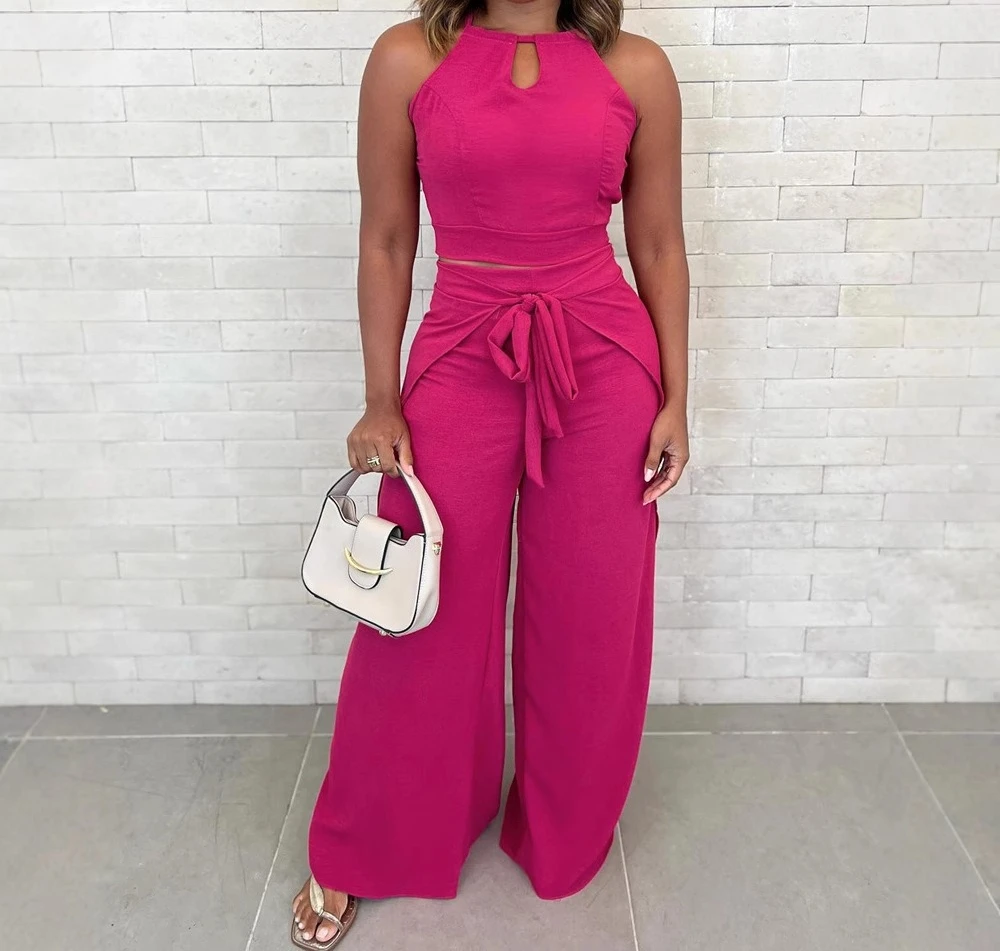 

Сексуальный женский комбинезон, лето 2025 г., с открытой спиной, на шнуровке, с v-образным вырезом, без рукавов, однотонные, с высокой талией, на каждый день, с длинными широкими штанинами, соединенные боди