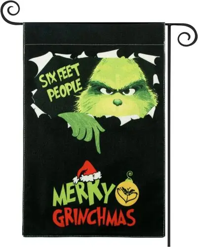 Merry Grinchmas Grinch Christmas Garden Flag Six Feet People 12