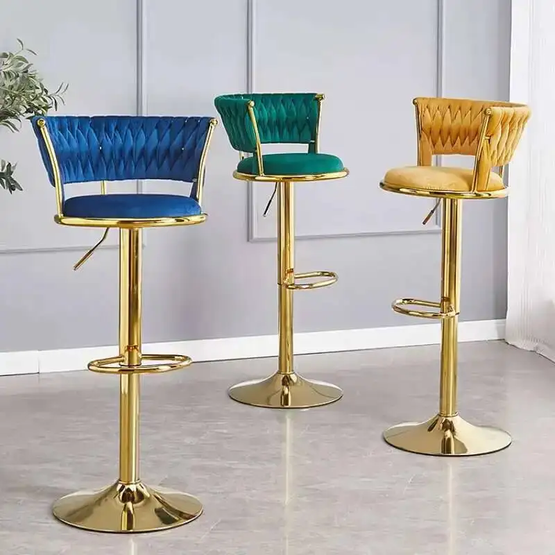 

Скандинавский роскошный вращающийся кухонный барный стул, дизайн стула для гостиной, комнаты Sillas, уличный бархатный высокий современный бар, мебель Altas SR50BC