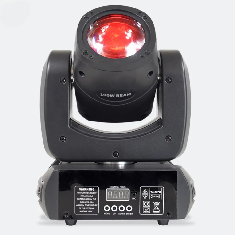 LED Moving Head DMX Lights Lyre Beam 100W DJ 8 Gobos Mini Projector Prism Effect for Disco Bar KTV Wedding Home Party