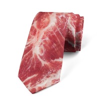 8cm Meat Style Design Tie Adjustable Narrow Hot Food Printing Tie Interesting Soft Steak Food Printing Men Necktie