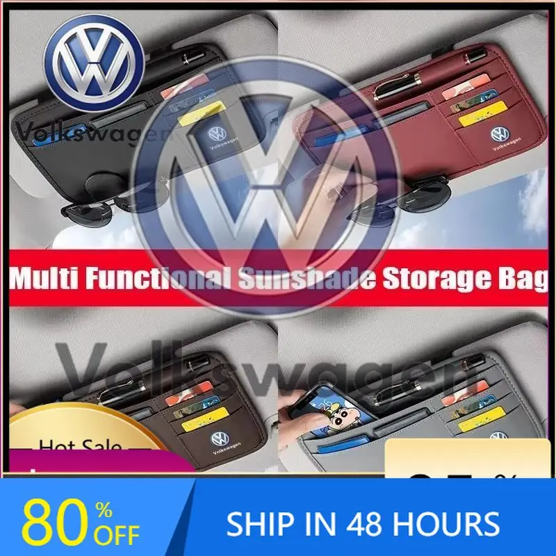 

Car Sticker 2026 Hot Styling Mouldings For VOLKSWAGEN VW Car Sun Visor Glasses Clip Storage Storage Bag For Volkswagen Tiguan Ro