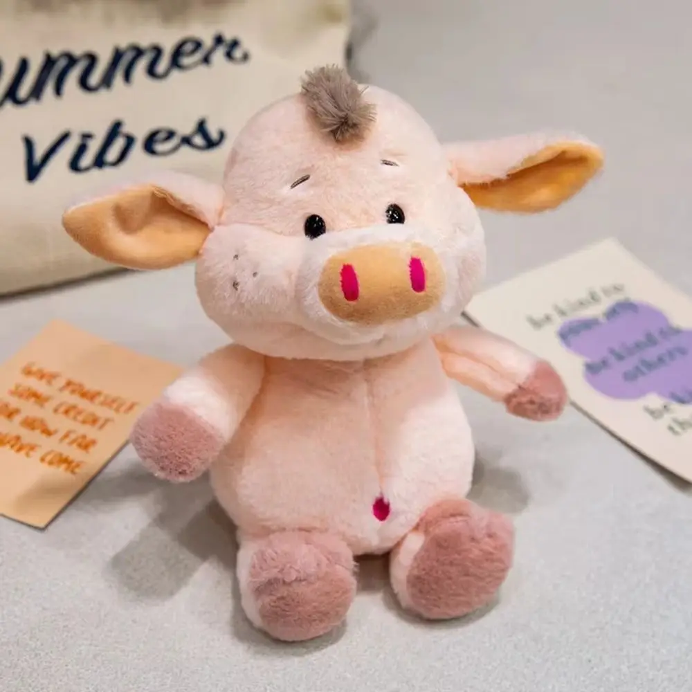 동물 소 동물 봉제 인형 시뮬레이션 푹신한 우유 소 봉제 인형, 암소 황소 봉제 인형, 25cm 소 봉제 장난감, 홈 데코