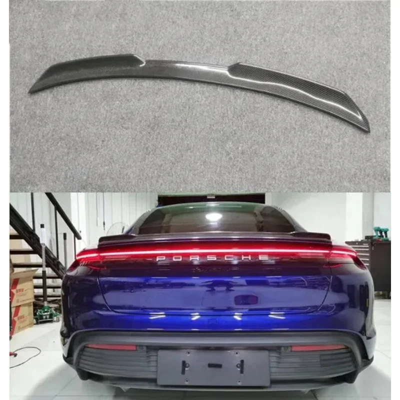 

FD Real Carbon Fiber Car Rear Wing Trunk Lip Spoiler For Porsche Taycan / Turbo S 2019 2020 2021 2022 2023