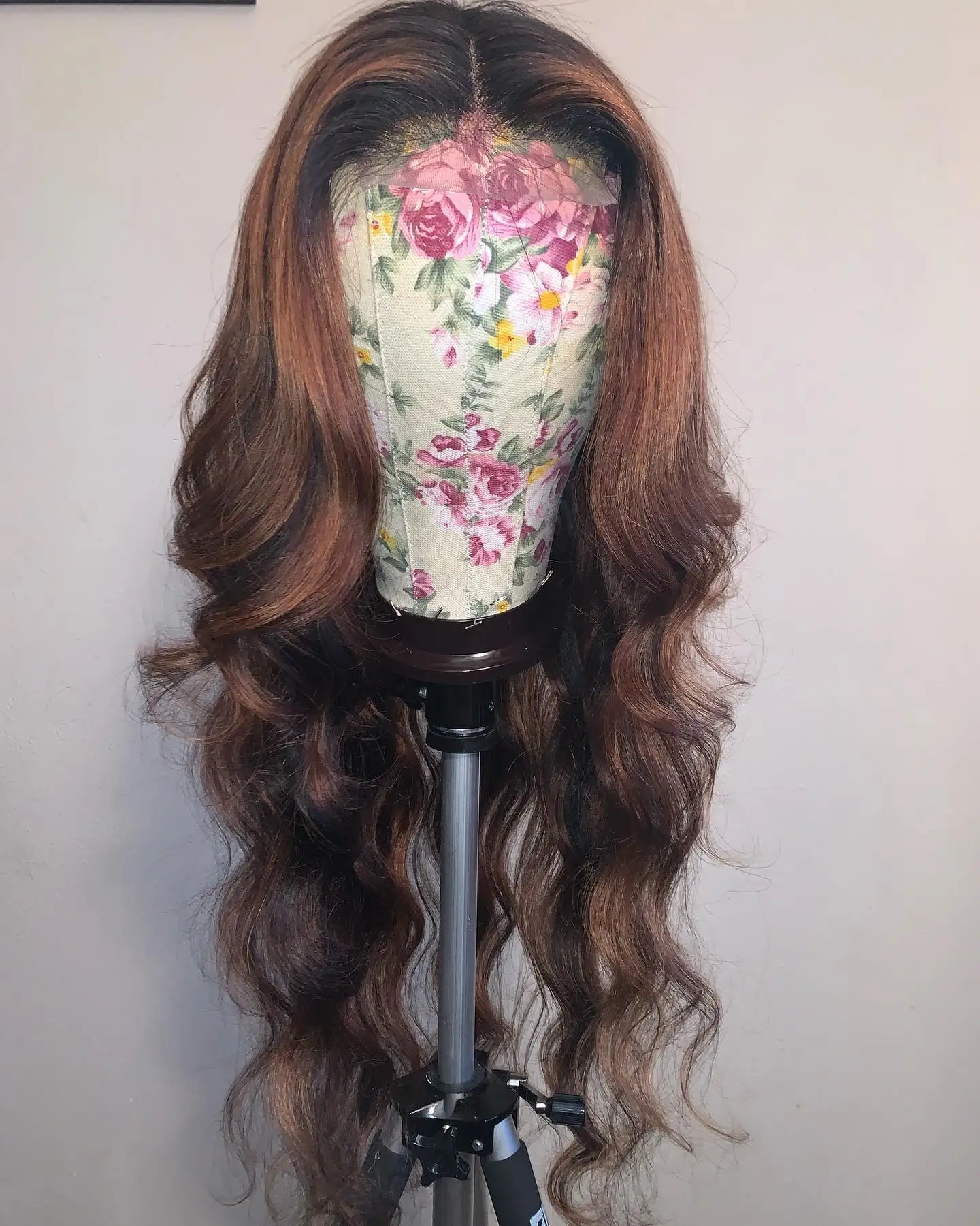 Women's Wig Ombre Dark Chocolate Brown Balayage 13*4 HD Glueless Wigs Synthetic Hair 180%  Density Wig Daily Party Cosplay Use