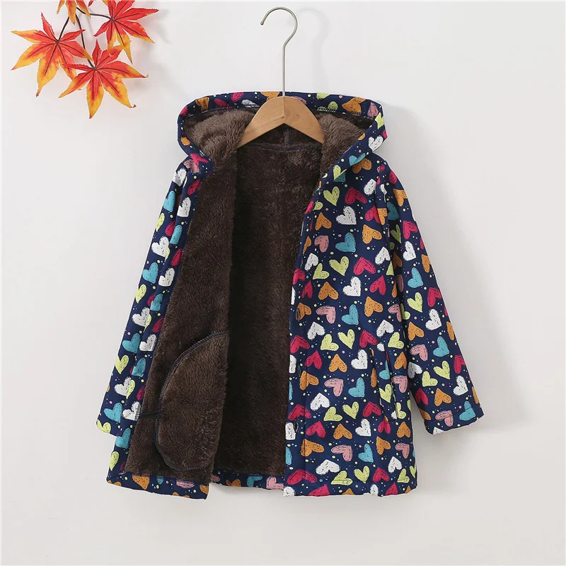Kids Fleece Lined Jackets Winter Boys Thick Plus Velvet Warm Coats Children Hooded Cotton Outerwear Kids Padded Snowsuit Yk129